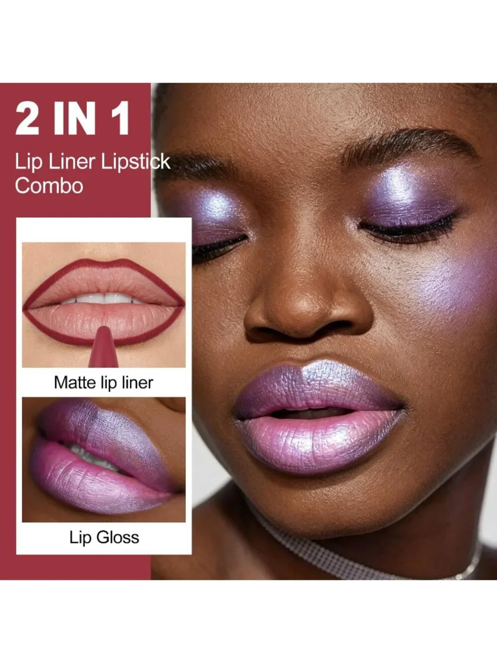 Women's LGA08 2-in-1 Long Lasting Ombre Lips Double-Ended Matte Liquid Lipstick